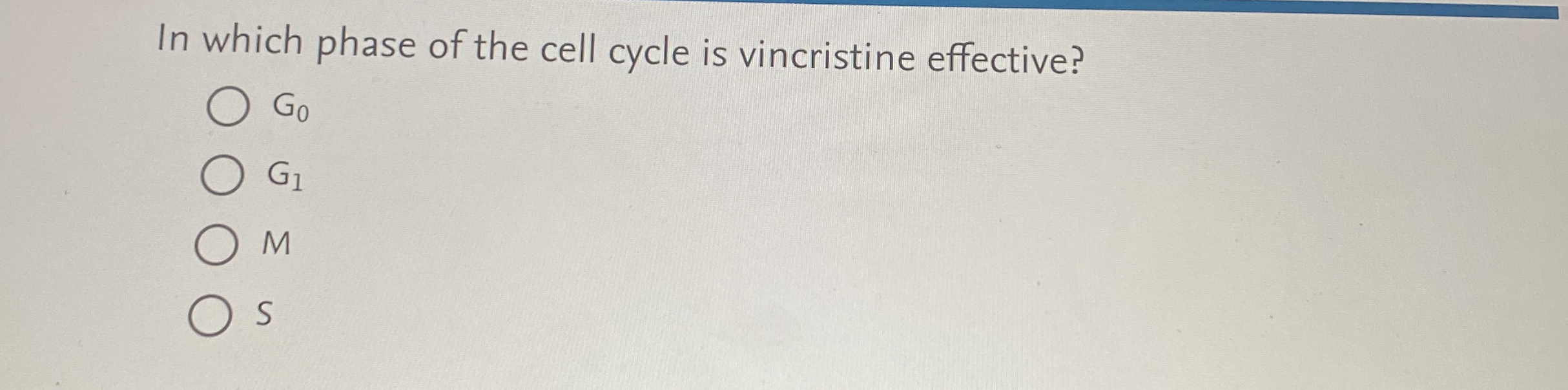 In which phase of the cell cycle is vincristine