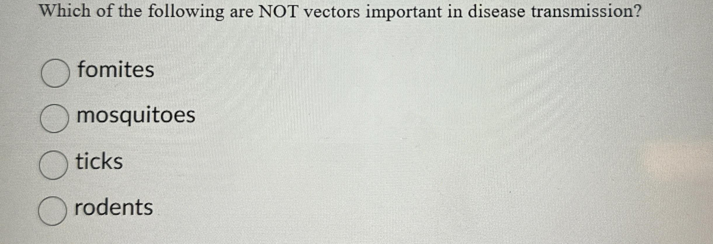 Which of the following are NOT vectors important