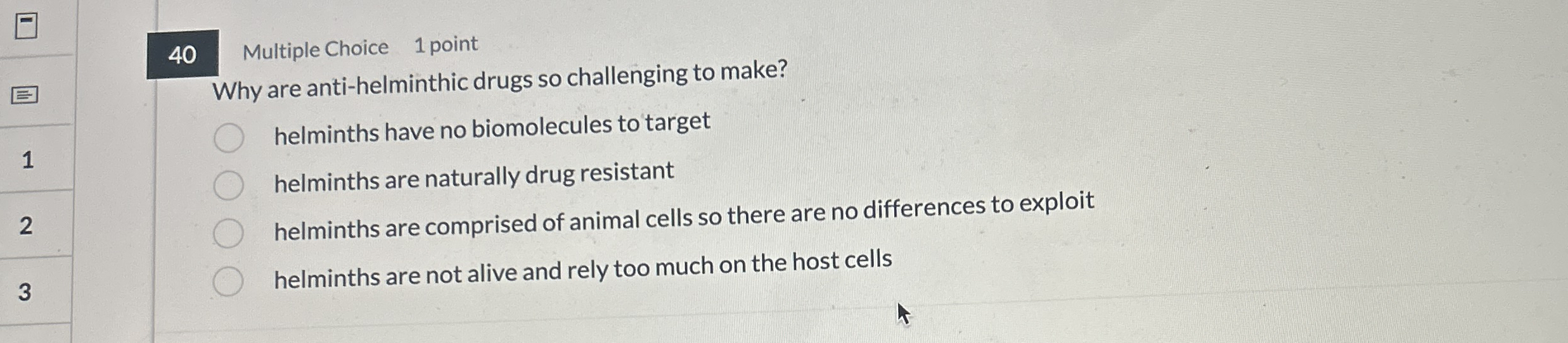 4 0 Multiple Choice 1 point Why are anti -