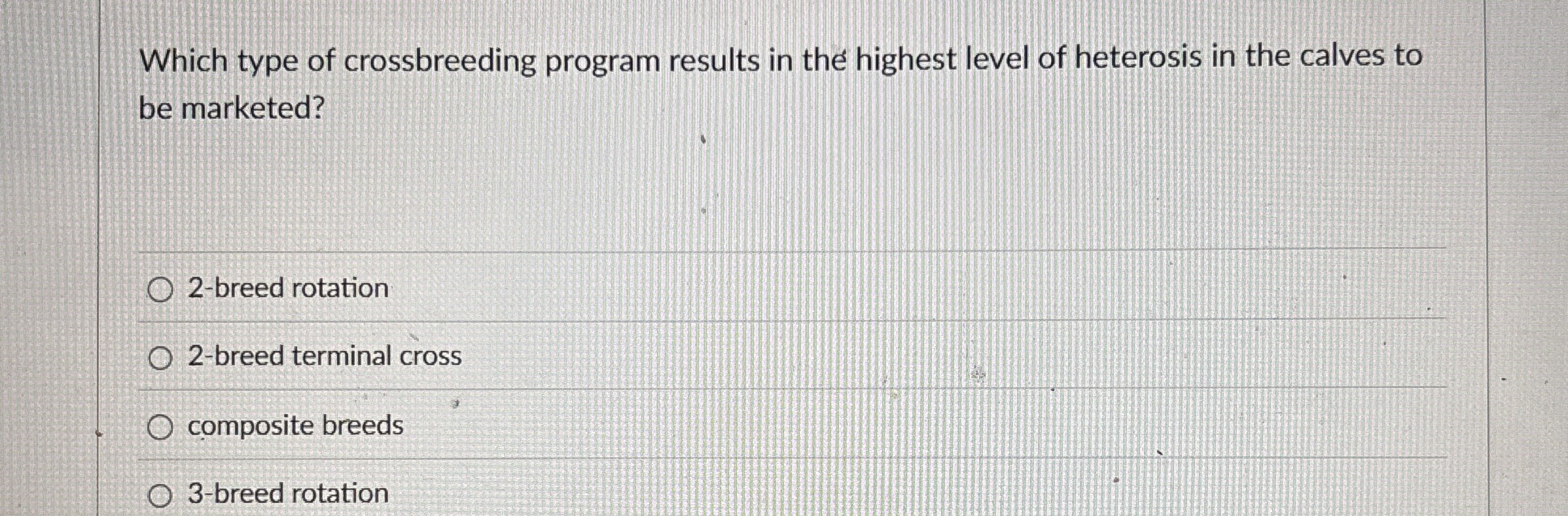 Which type of crossbreeding program results in