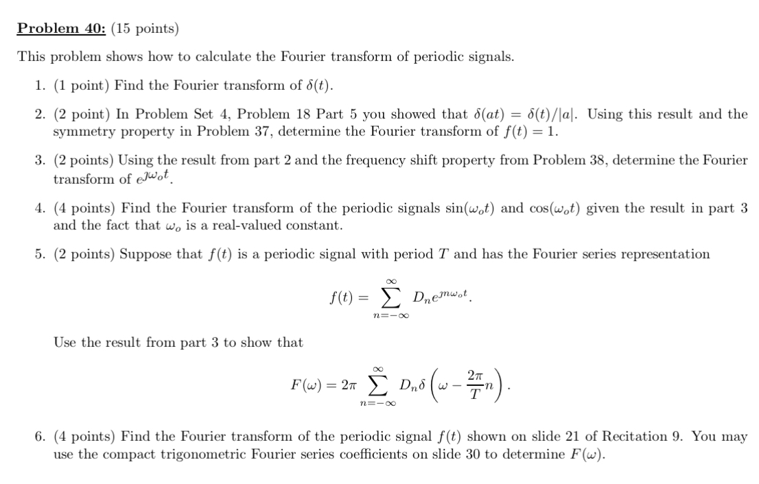 Problem 4 0 : ( 1 5 points ) This problem shows