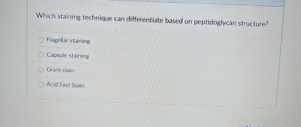 Which staining technique can differentiate based
