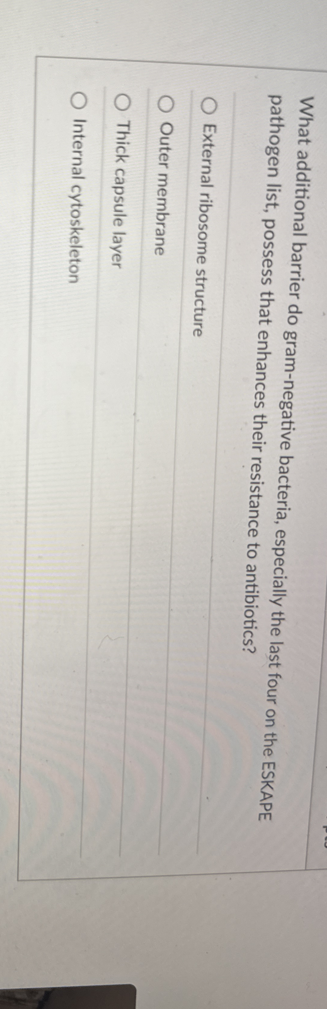 What additional barrier do gram - negative