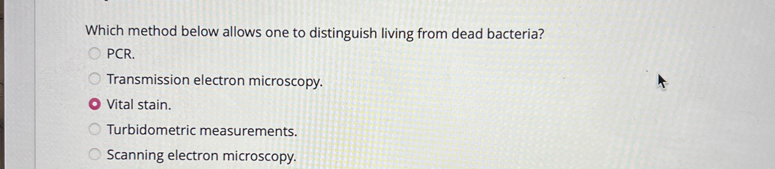 Which method below allows one to distinguish