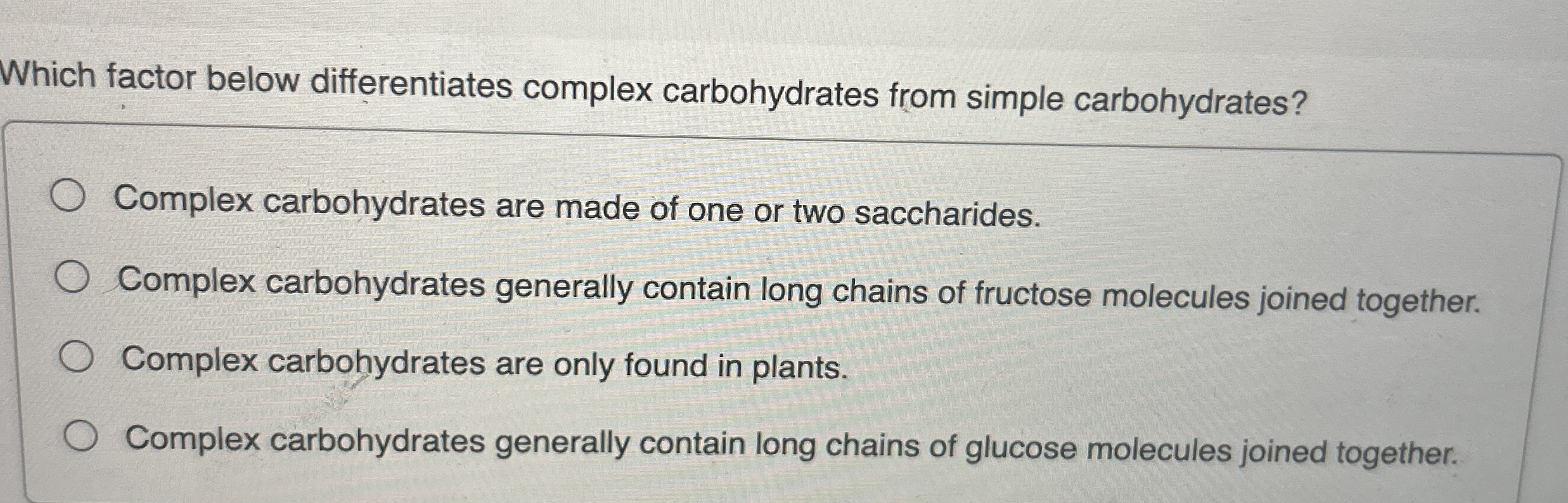 Which factor below differentiates complex