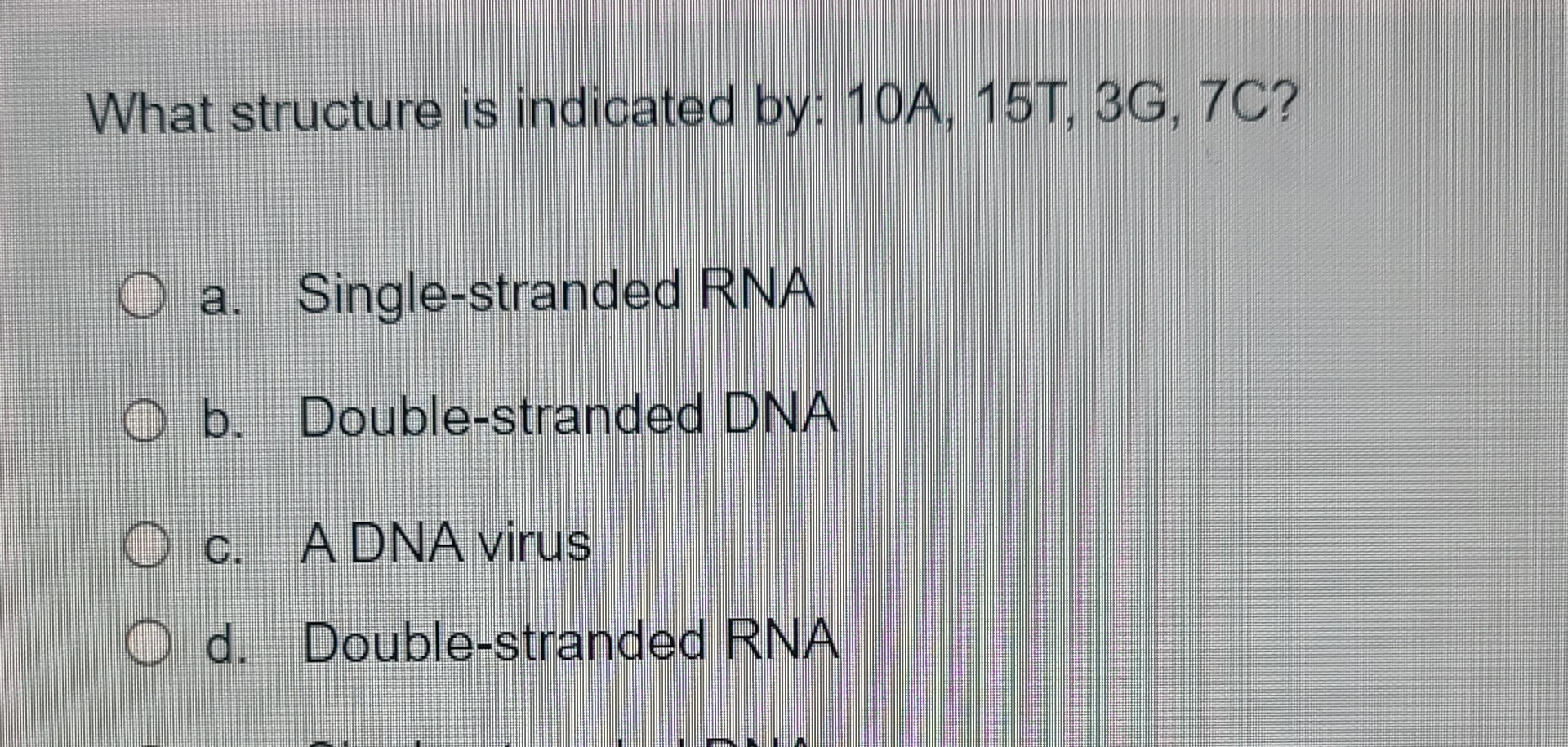 What structure is indicated by: 1 0 A , 1 5 T , 3