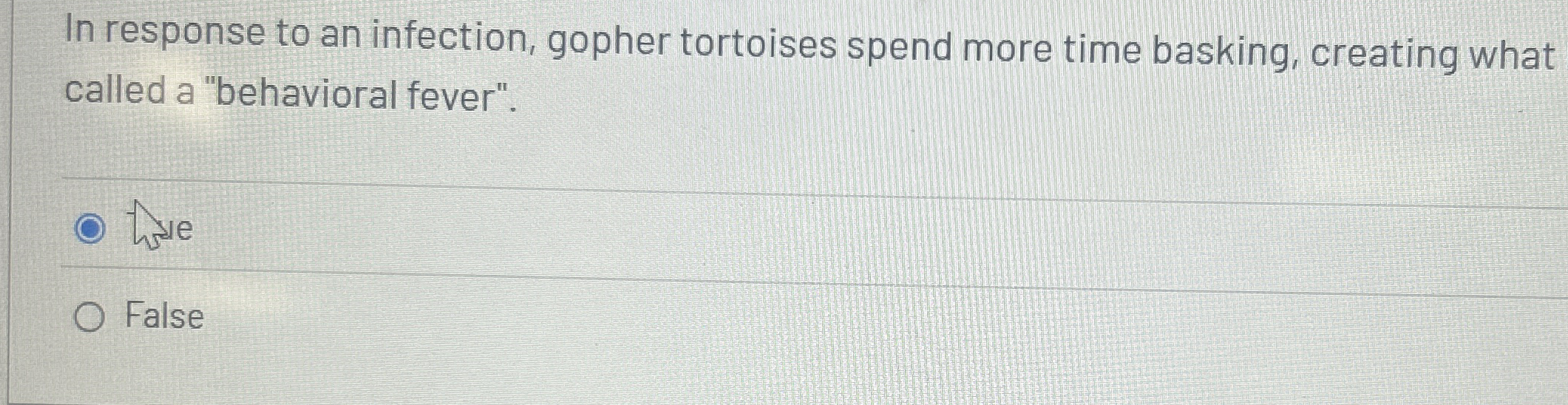 In response to an infection, gopher tortoises