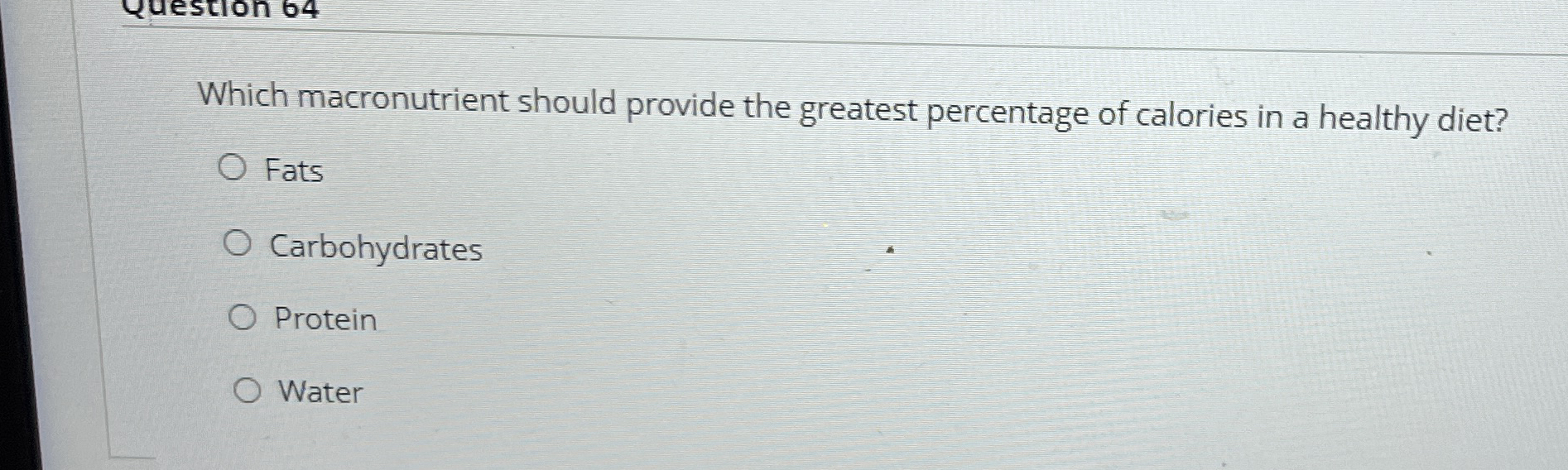 Which macronutrient should provide the greatest