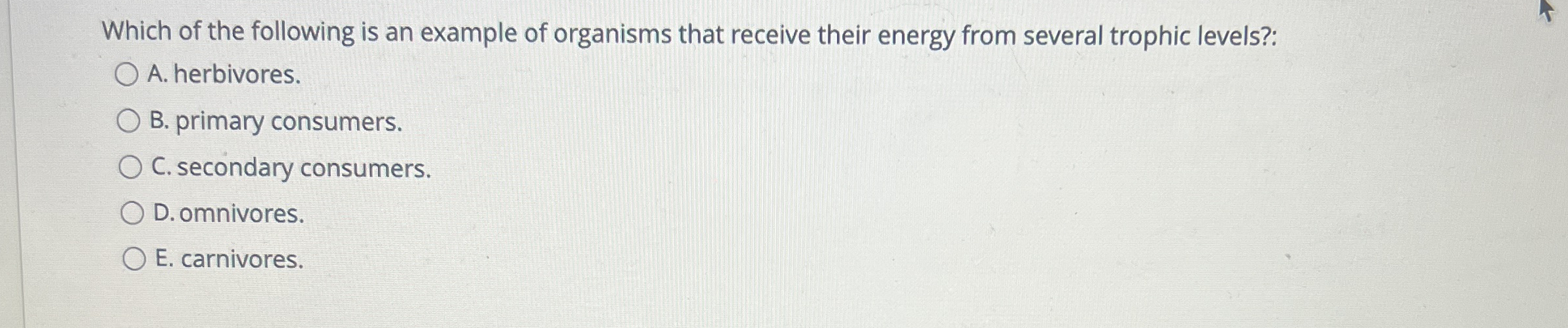 Which of the following is an example of organisms