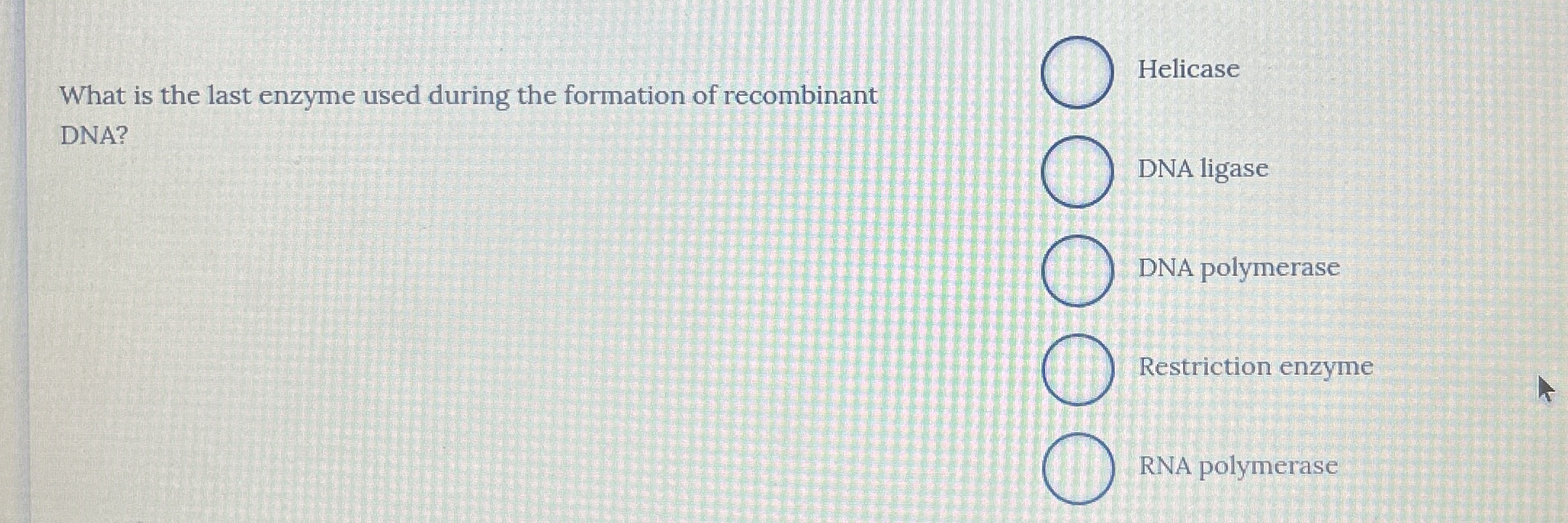 What is the last enzyme used during the formation