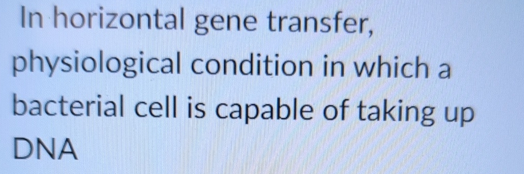 In horizontal gene transfer, physiological