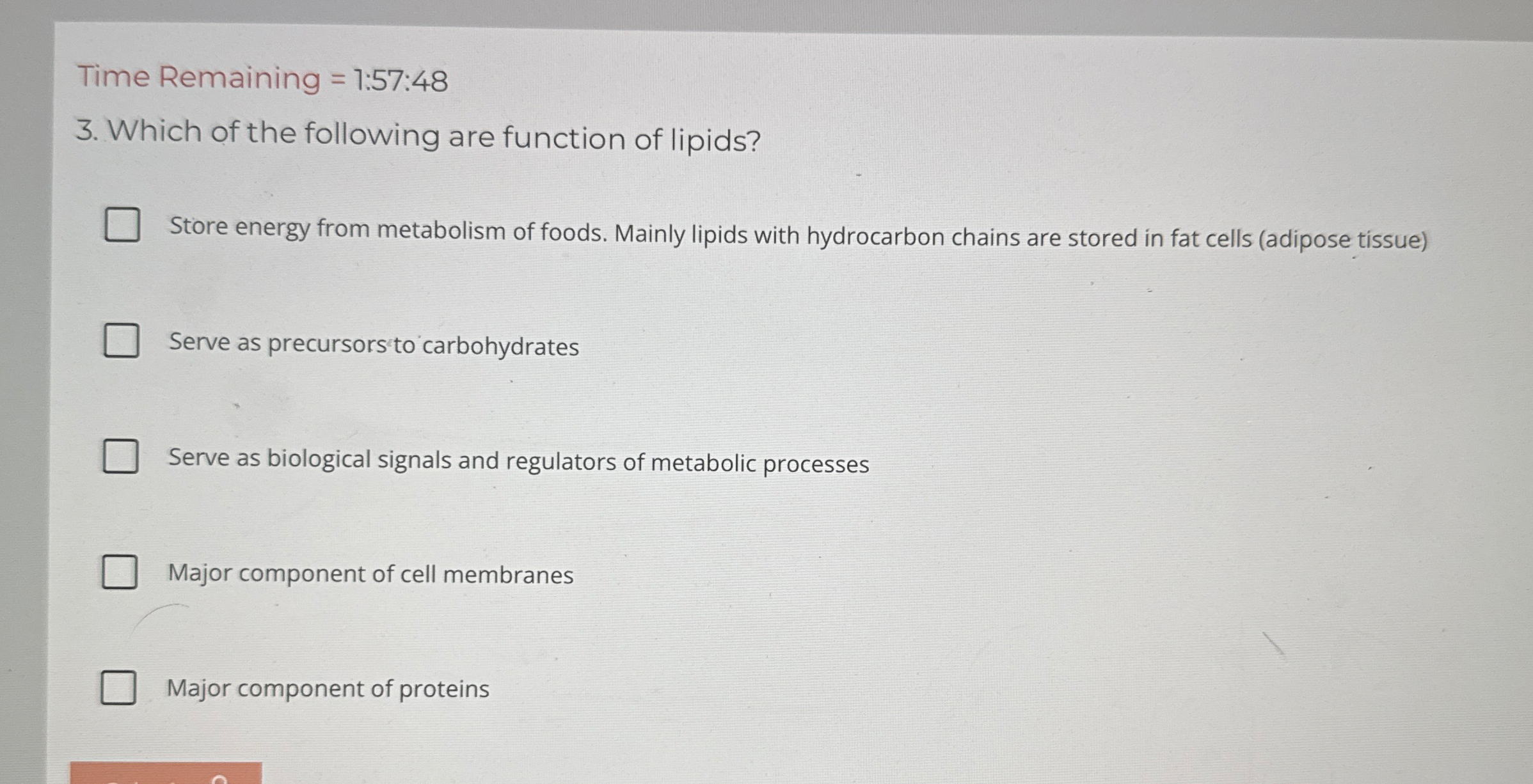 Time Remaining = 1 : 5 7 : 4 8 3 . Which of the