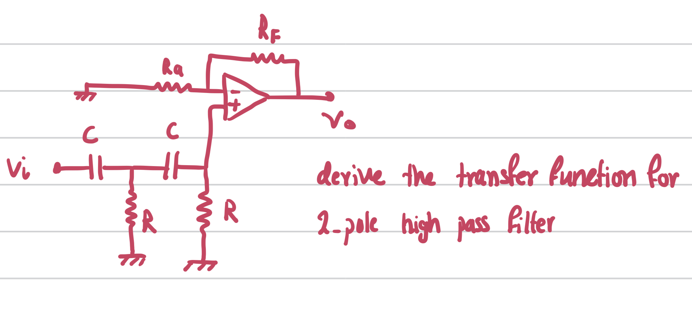 derive the transfer function for 2 - pole high