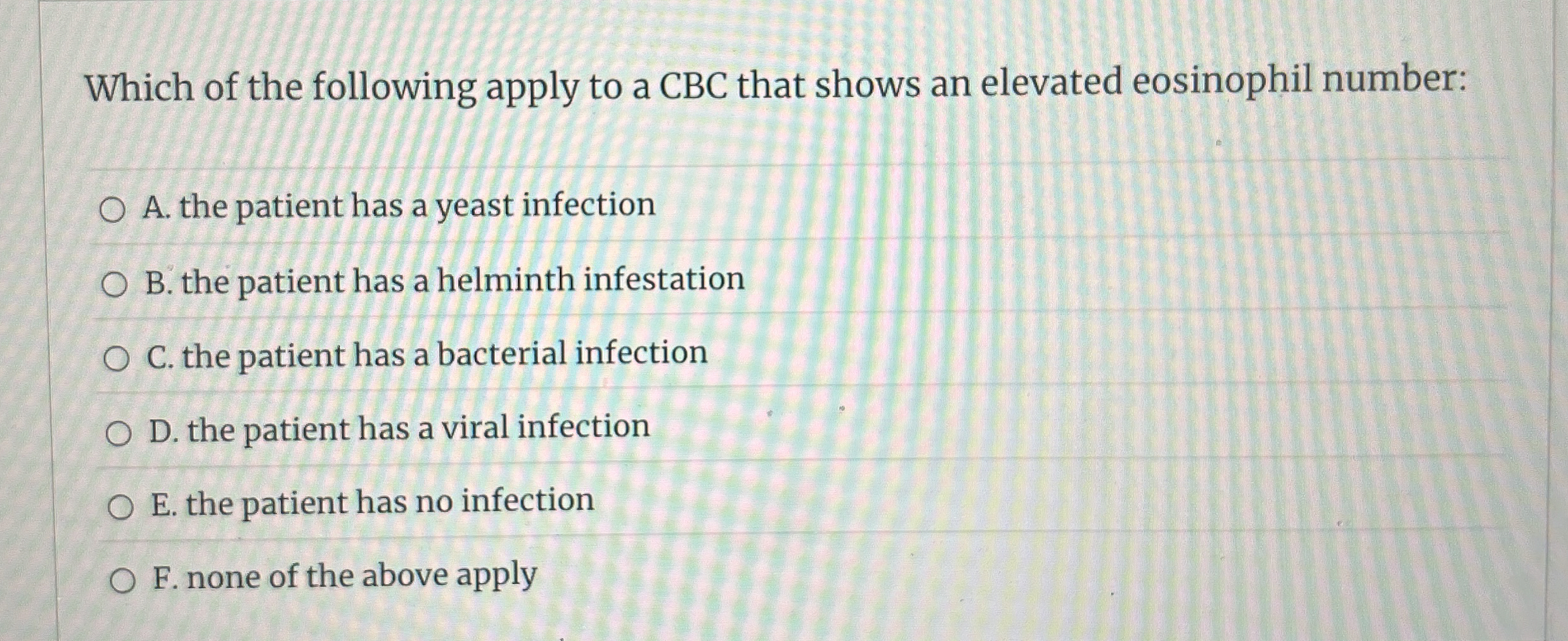 Which of the following apply to a CBC that shows