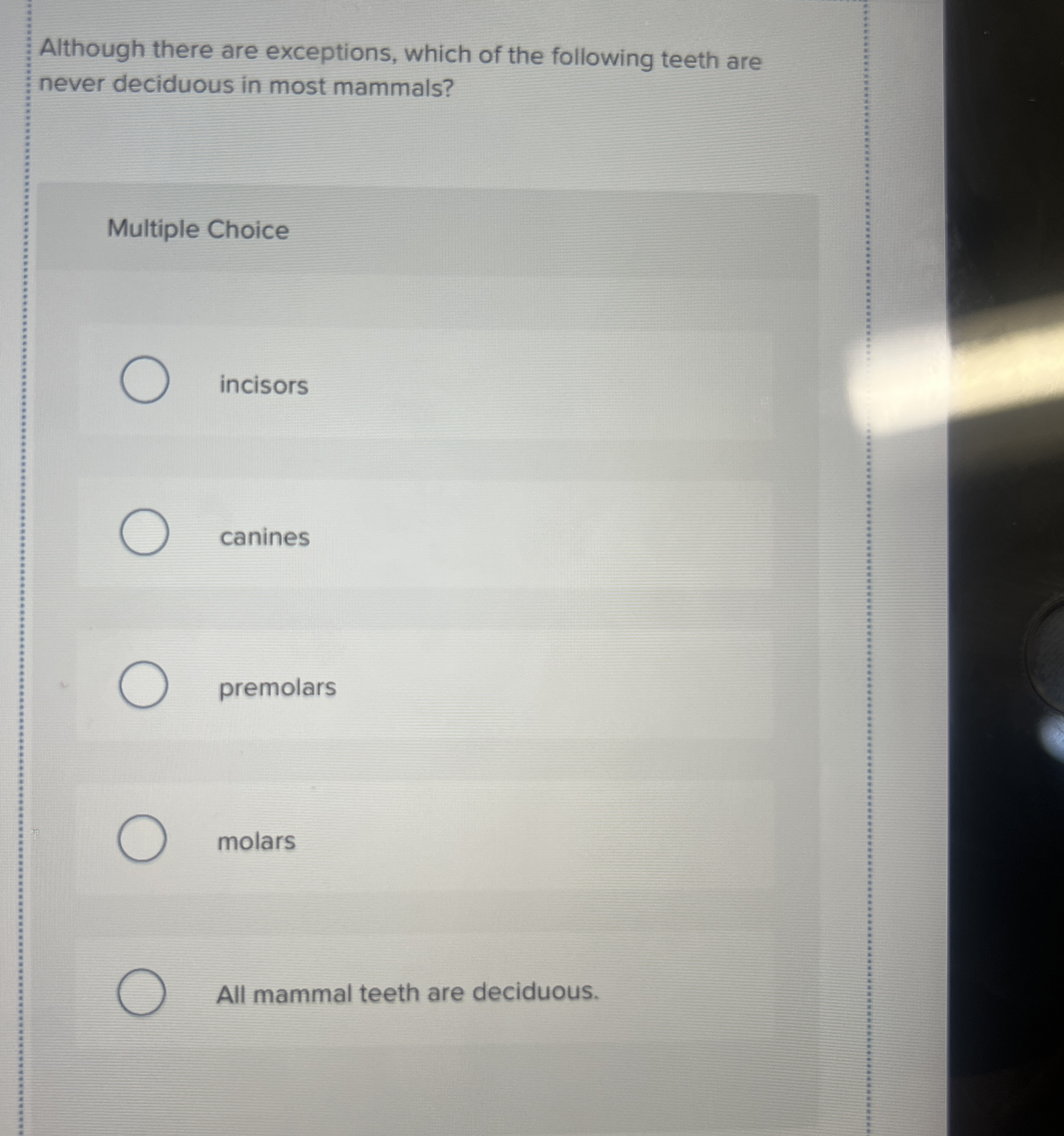 Although there are exceptions, which of the