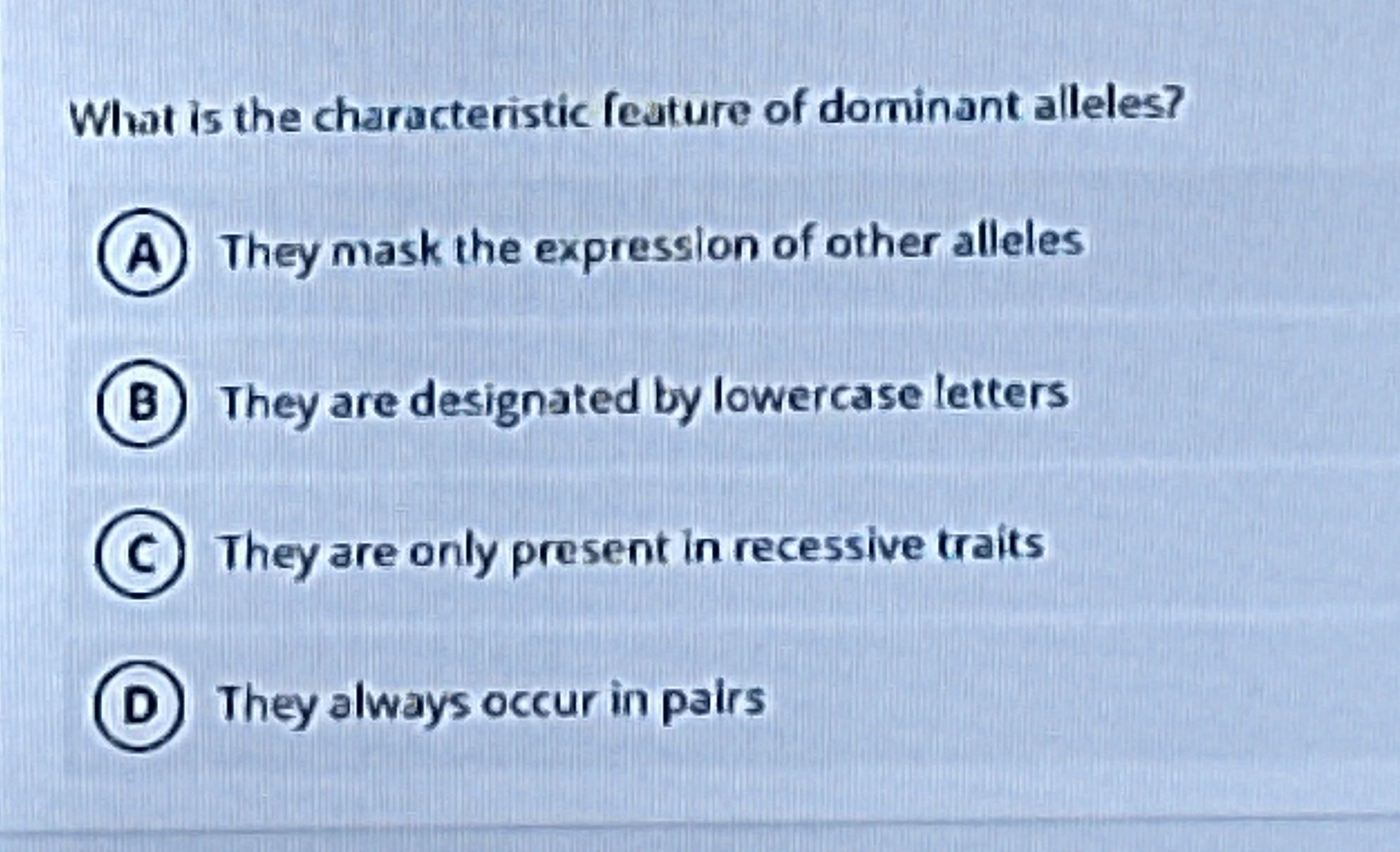 What is the characteristic feature of dominant