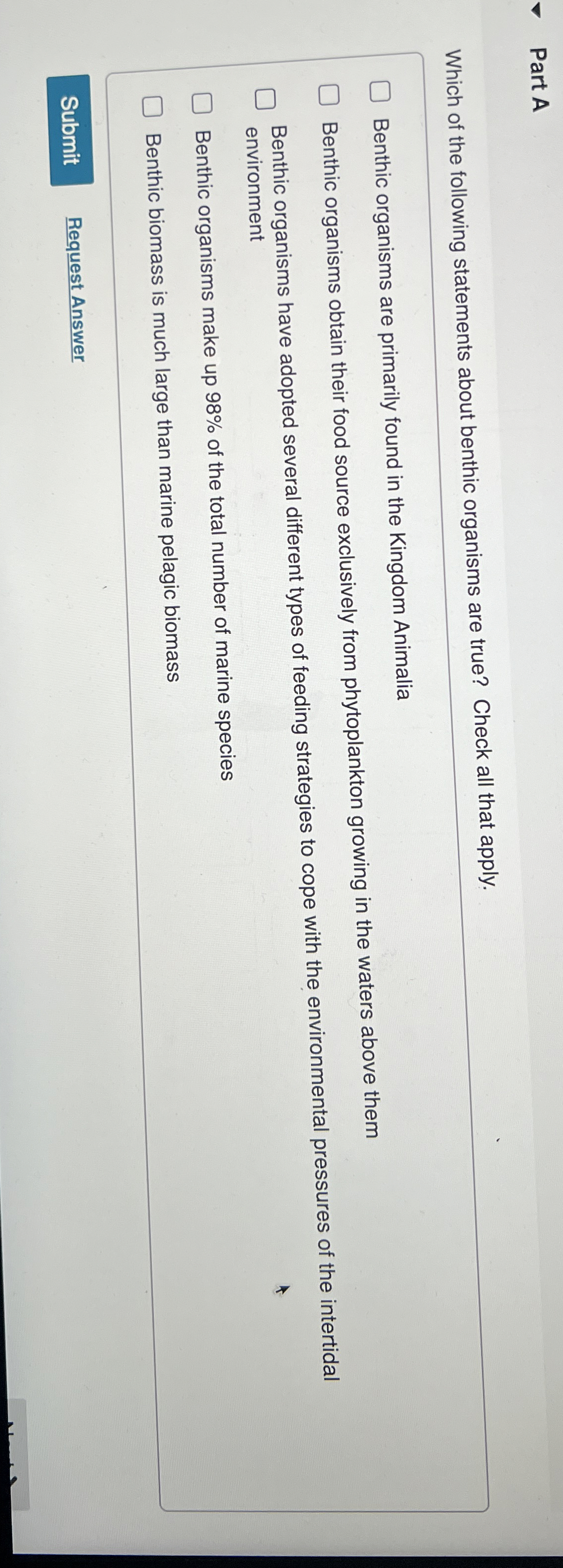 Part A Which of the following statements about