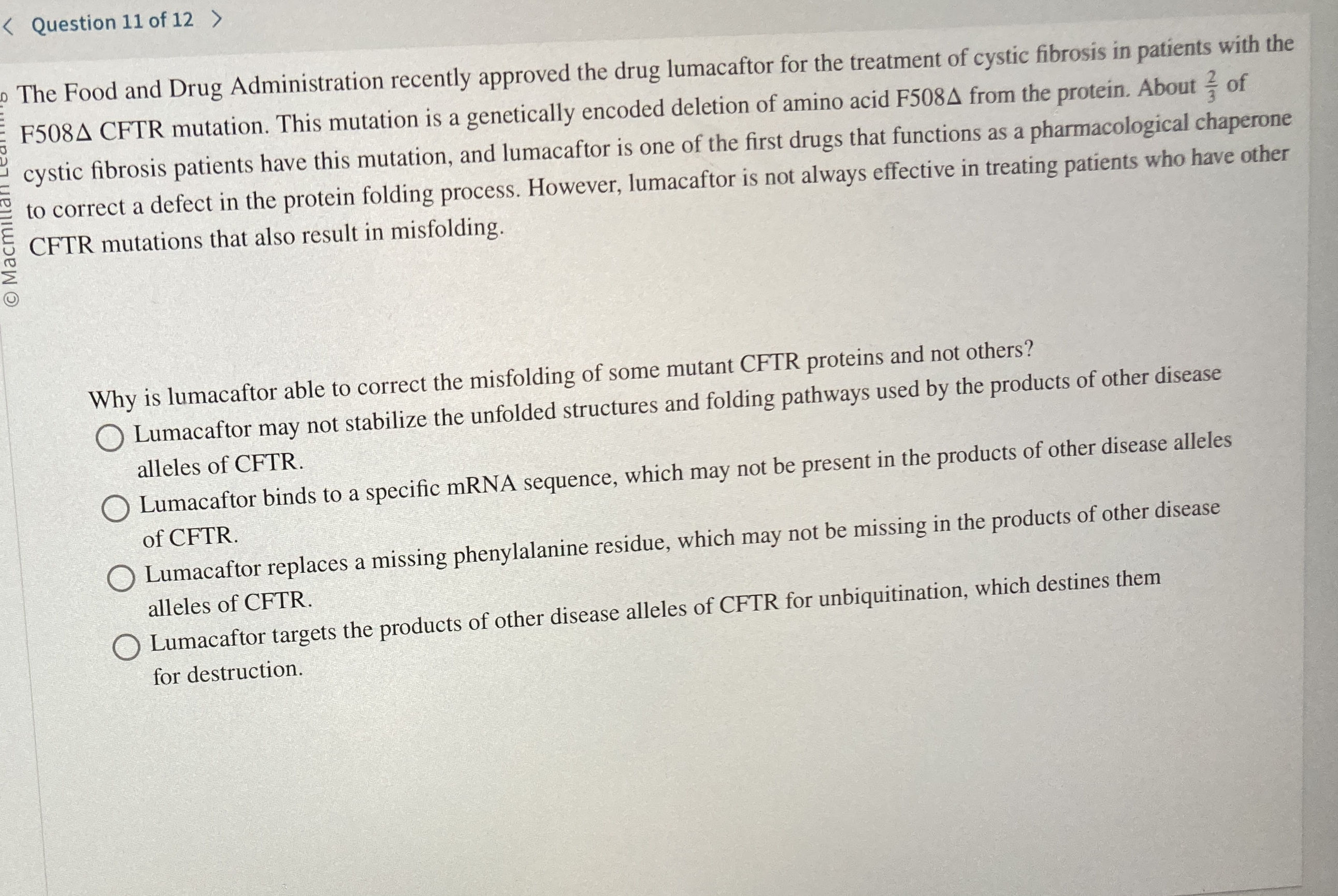 Question 1 1 of 1 2 The Food and Drug