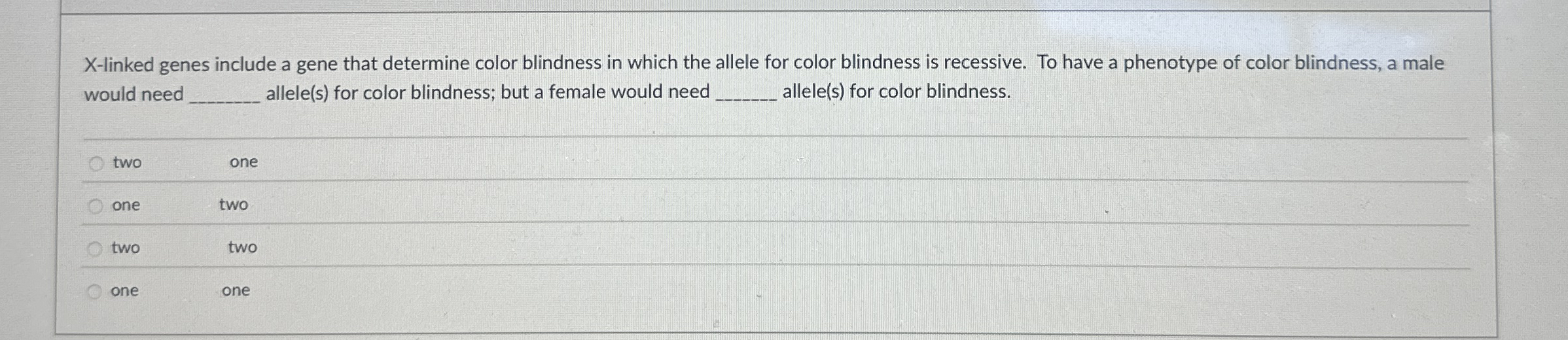 X - linked genes include a gene that determine