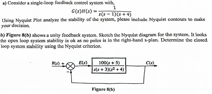 a ) Consider a single - loop feedback control