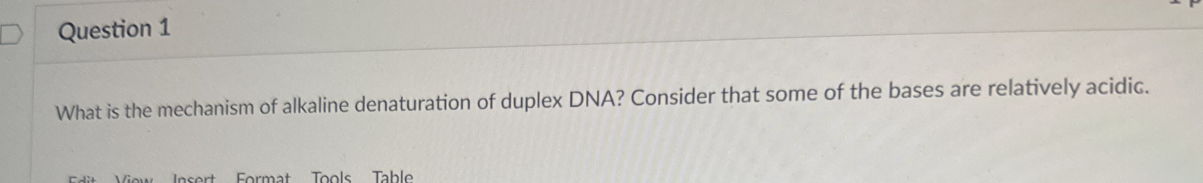 What is the mechanism of alkaline denaturation of
