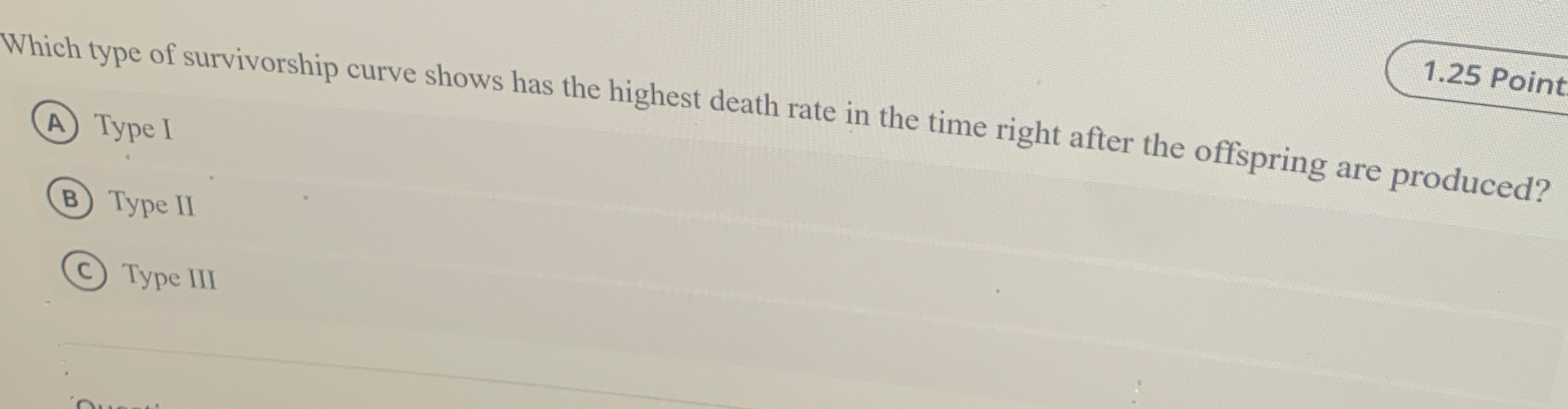 Which type of survivorship curve shows has the