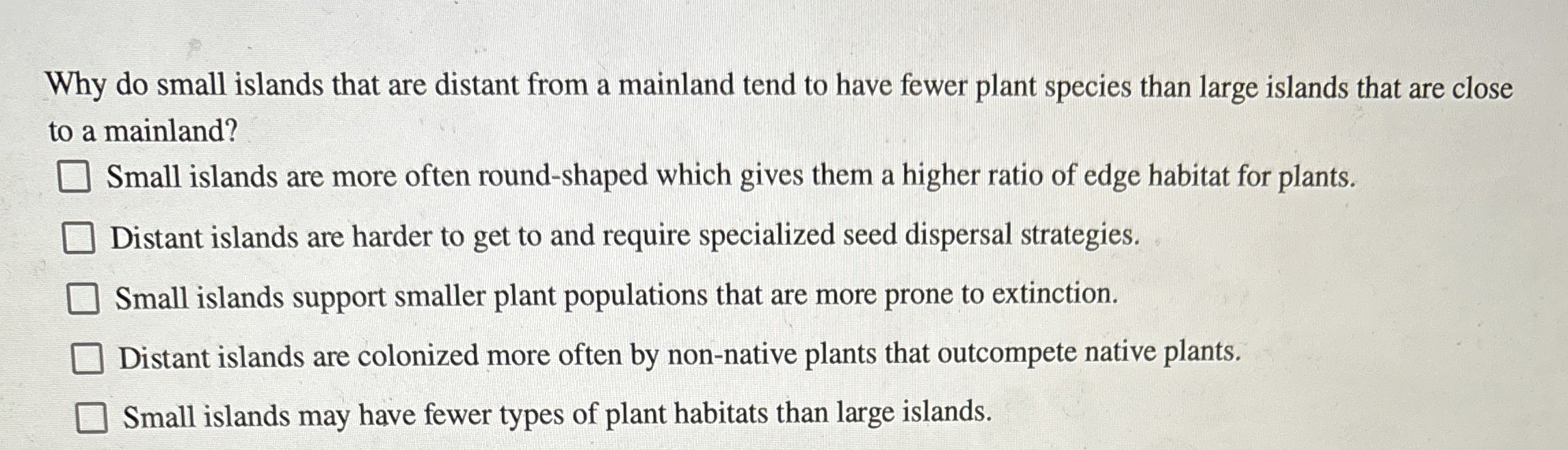 Why do small islands that are distant from a
