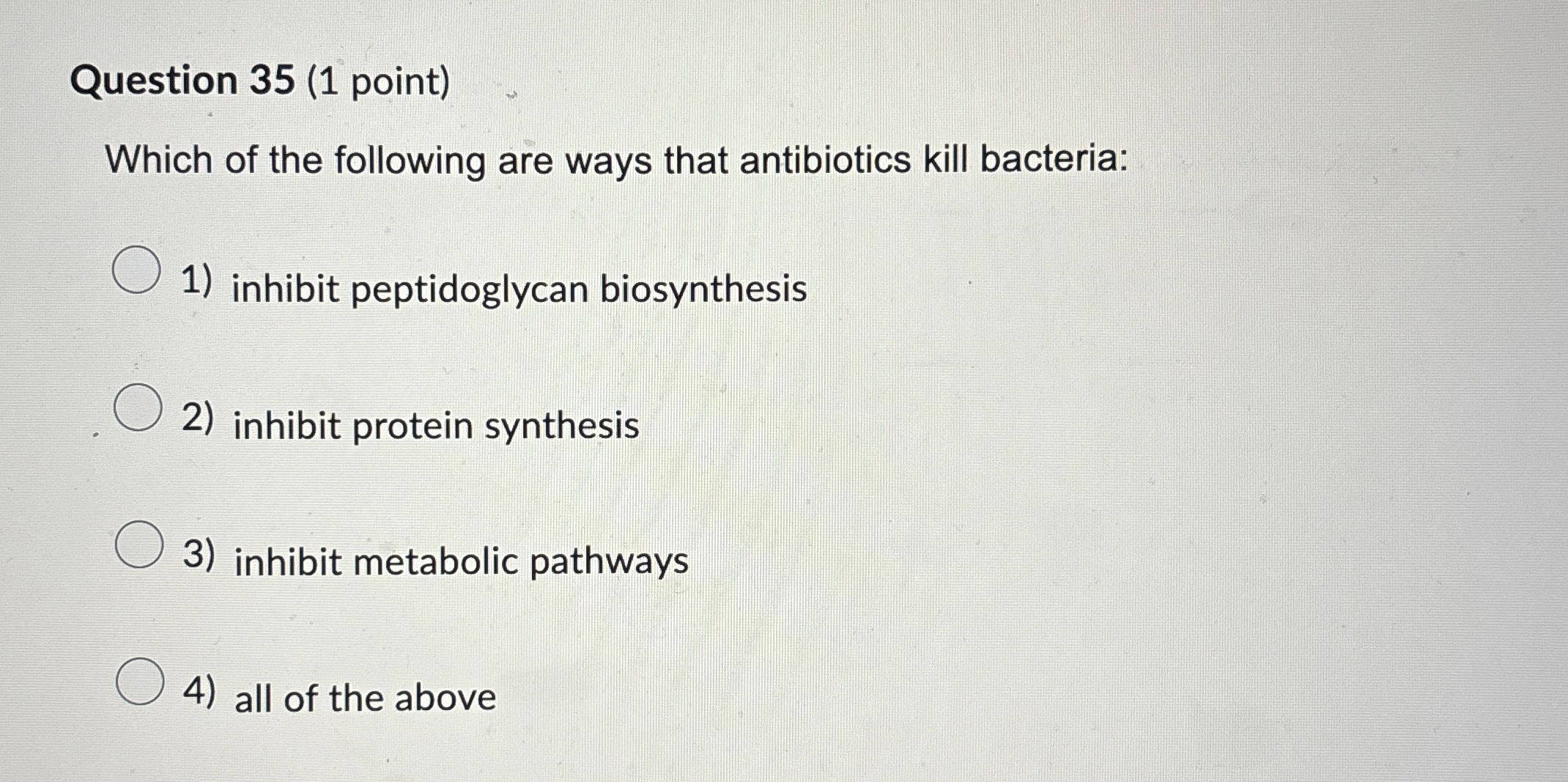 Question 3 5 ( 1 point ) Which of the following