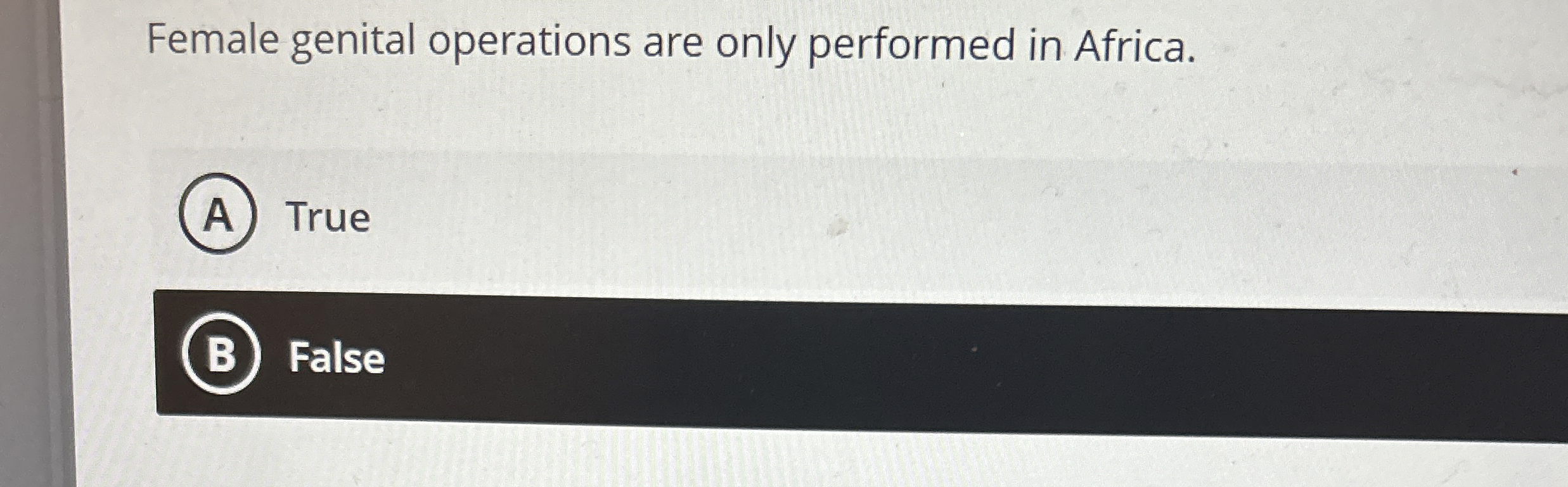 Female genital operations are only performed in