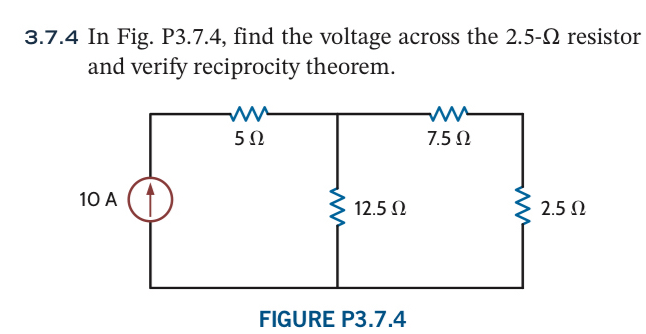 3 . 7 . 4 In Fig. P 3 . 7 . 4 , find the voltage