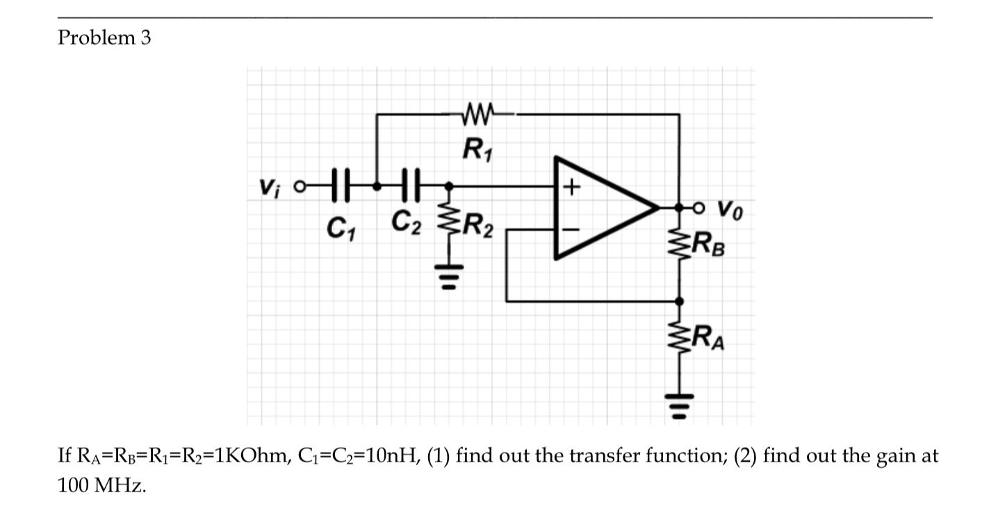 Problem 3 If R A = R B = R 1 = R 2 = 1 KOhm, C 1