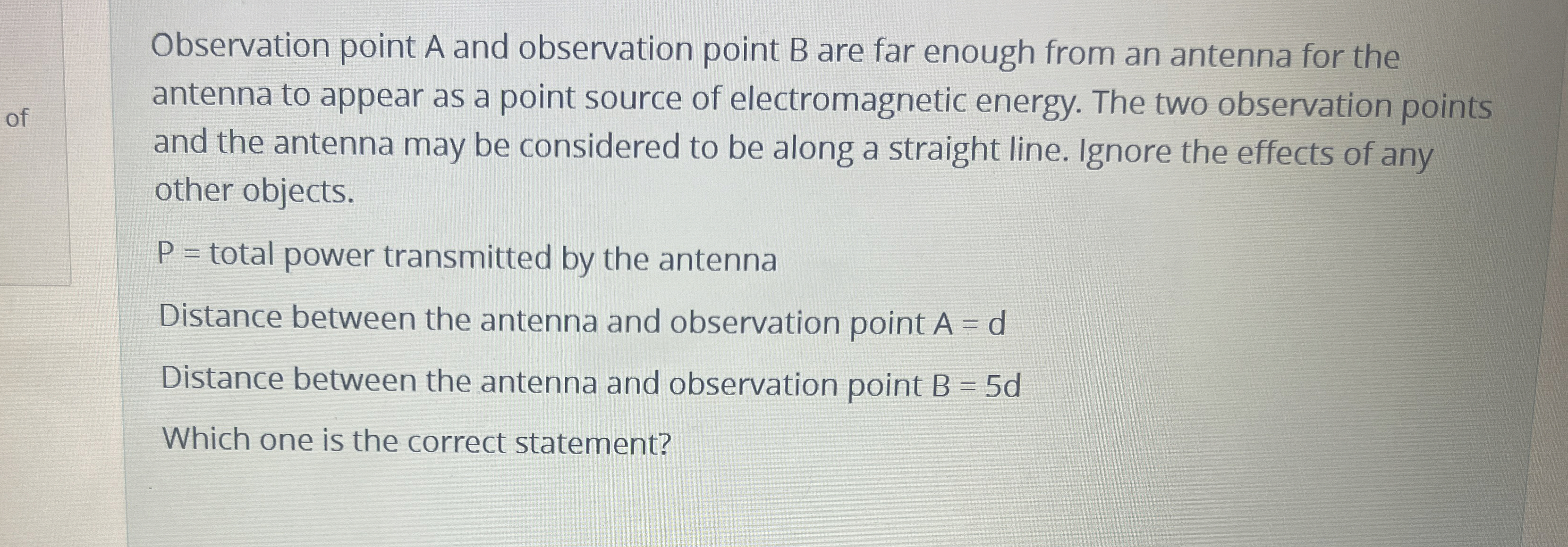 Observation point A and observation point B are