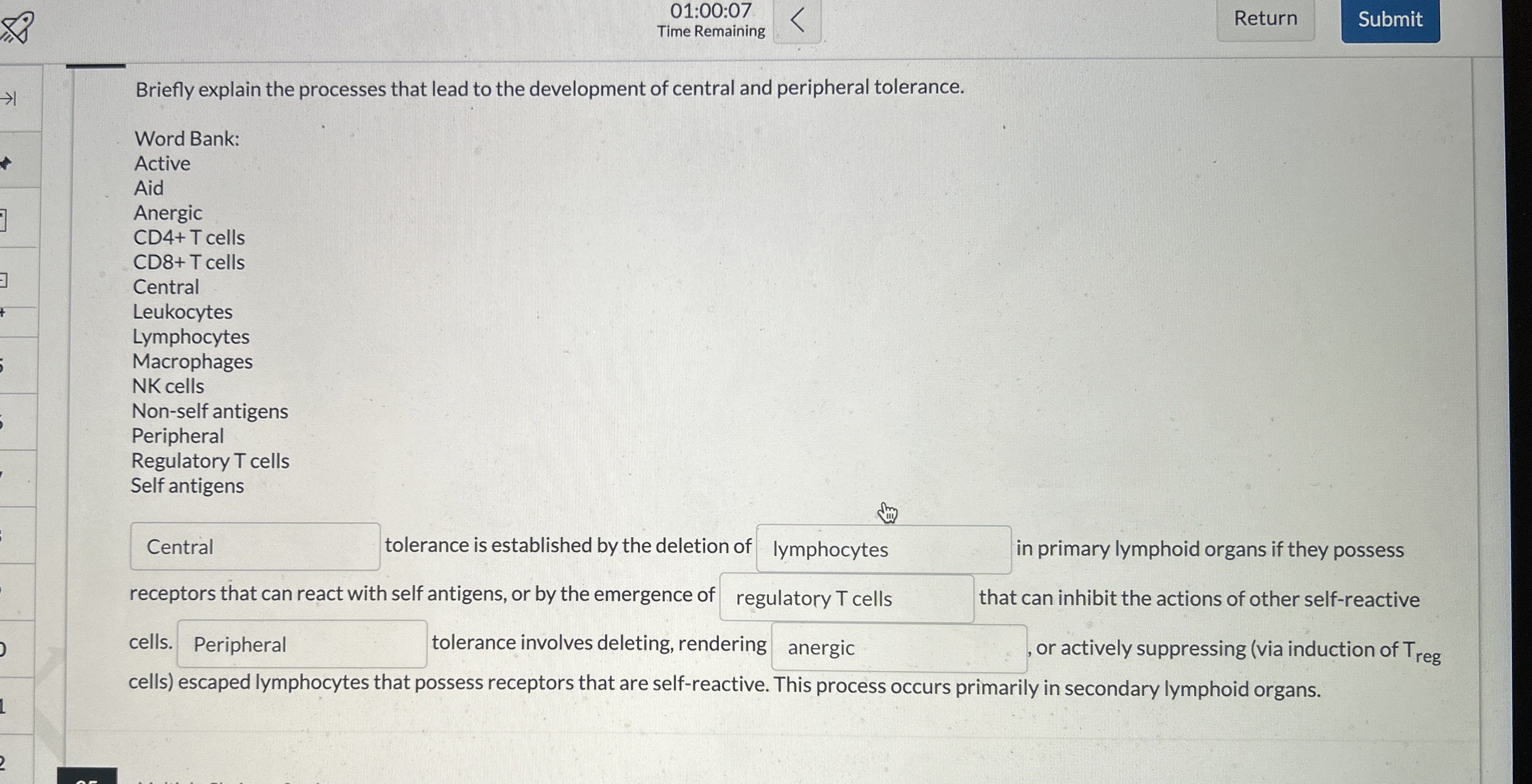 0 1 : 0 0 : 0 7 Time Remaining Briefly explain