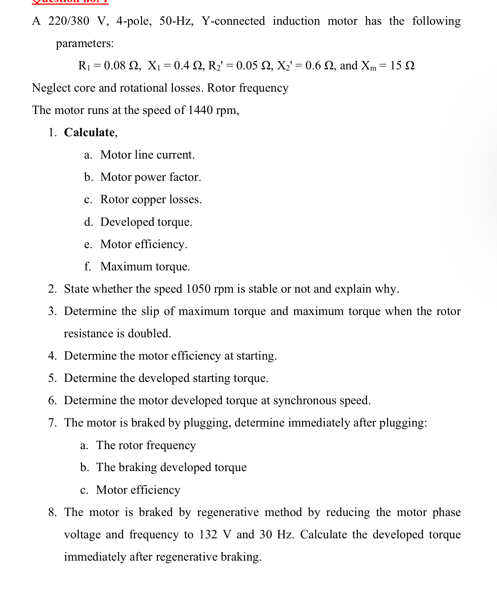 A 2 2 0 3 8 0 V , 4 - pole, 5 0 - H z , Y -