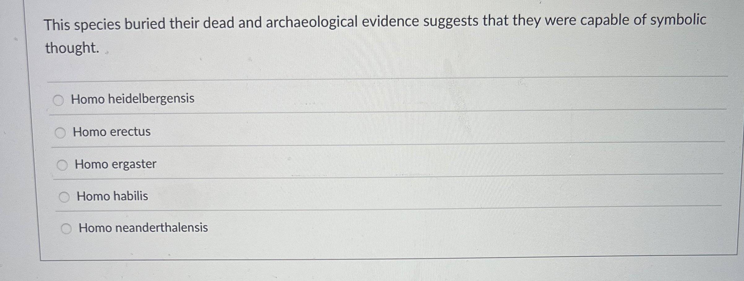 This species buried their dead and archaeological