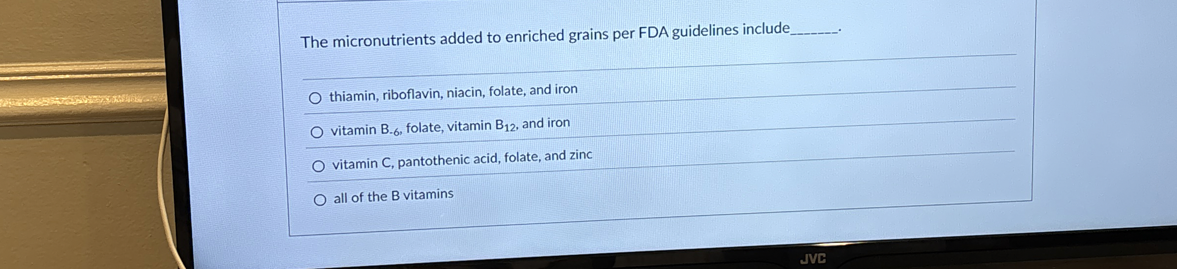 The micronutrients added to enriched grains per