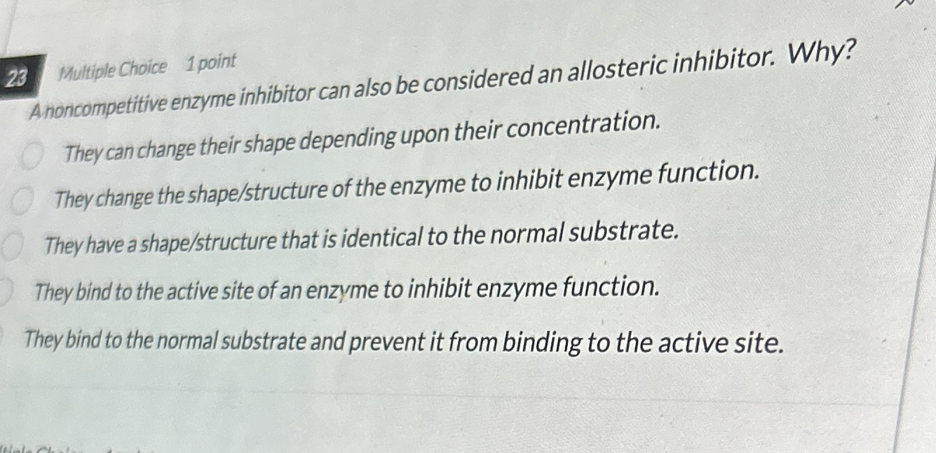2 3 Multiple Choice 1 point Anoncompetitive