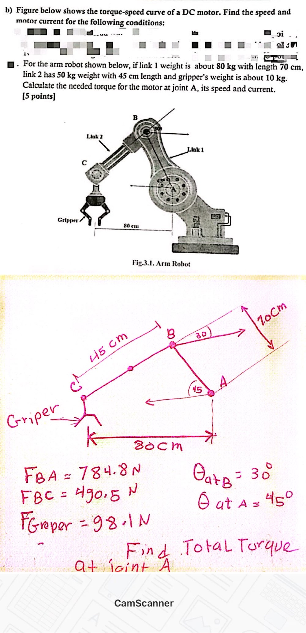 b ) Figure below shows the torque - speed curve