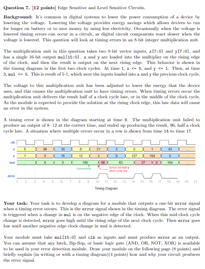 Question 7 . [ 1 2 points ] Edge Sensitive and