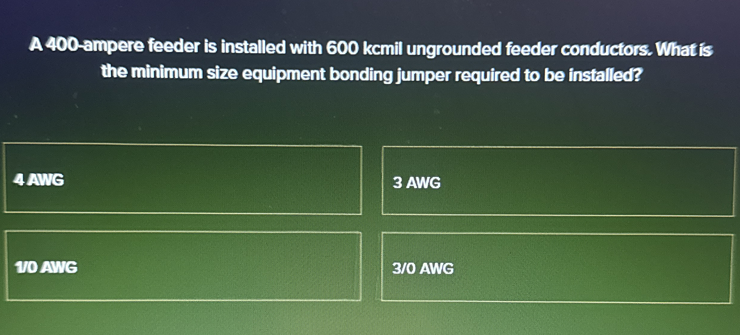 A 4 0 0 - ampere feeder is installed with 6 0 0