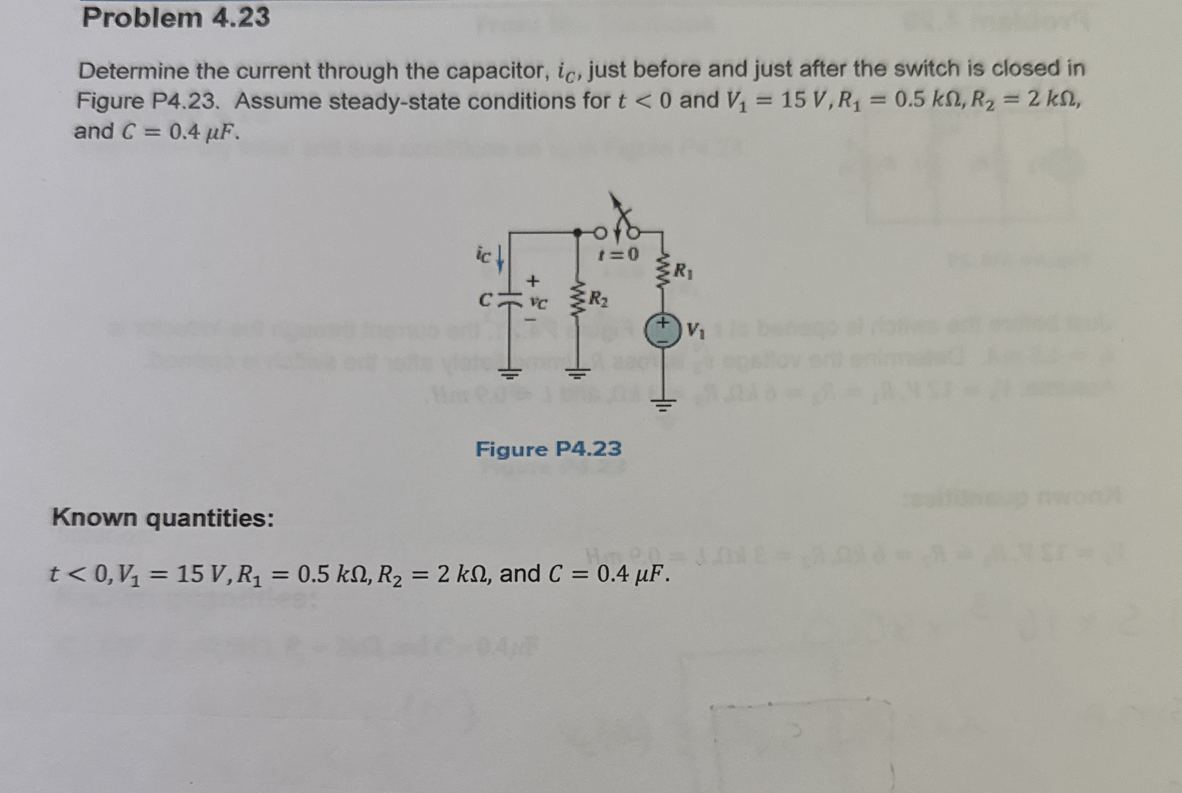 Problem 4 . 2 3 Determine the current through the