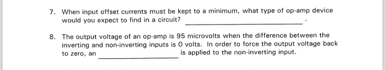 When input offset currents must be kept to a