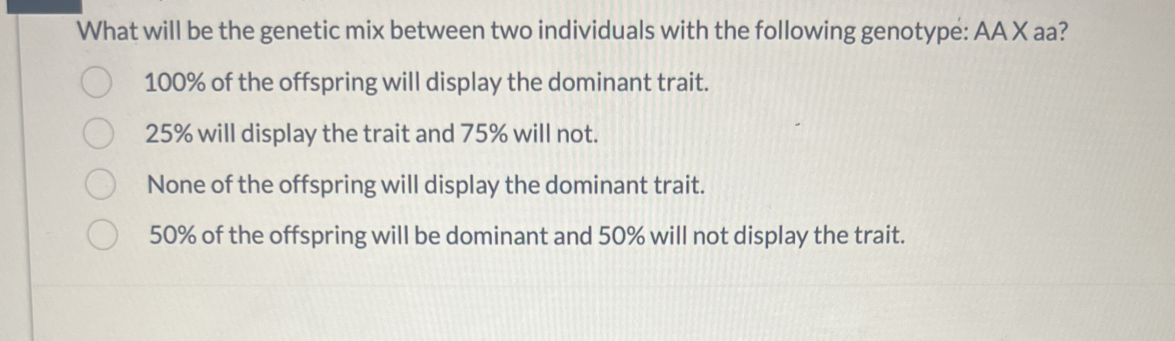 What will be the genetic mix between two
