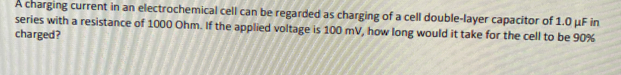 A charging current in an electrochemical cell can
