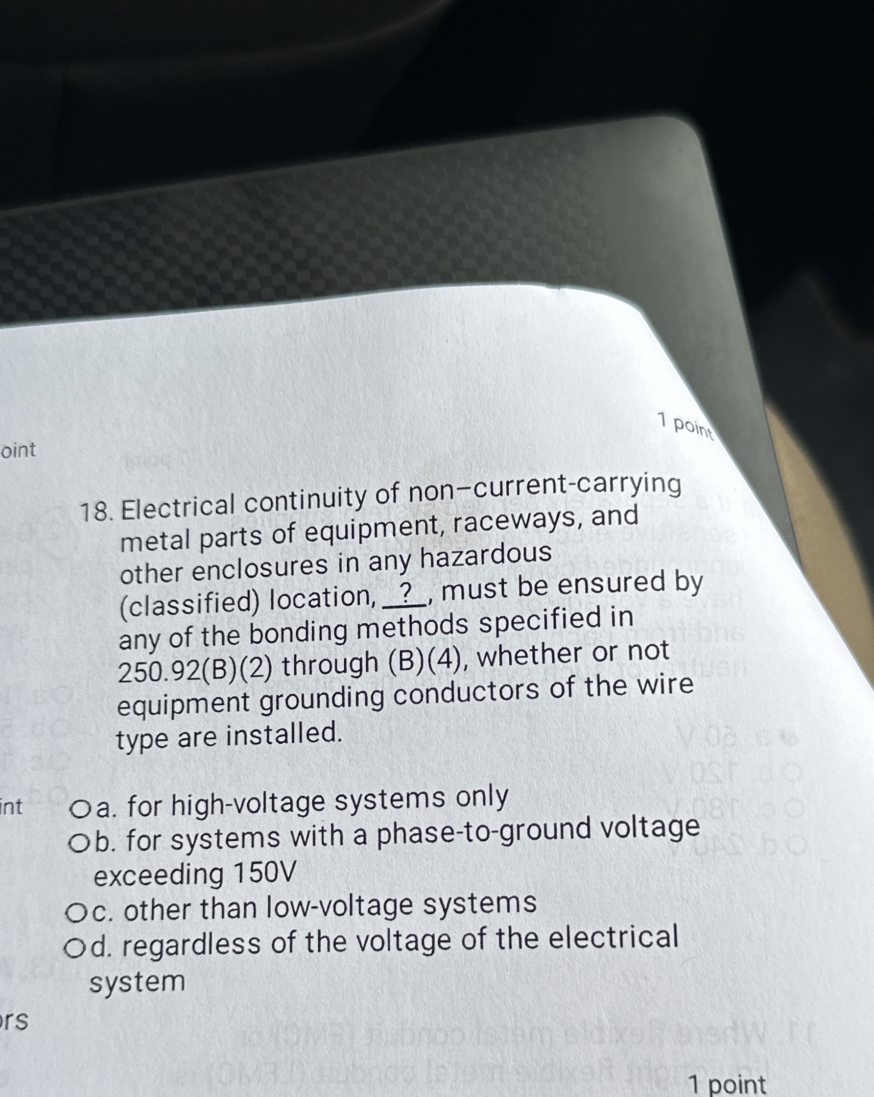 oint 1 point 1 8 . Electrical continuity of non -