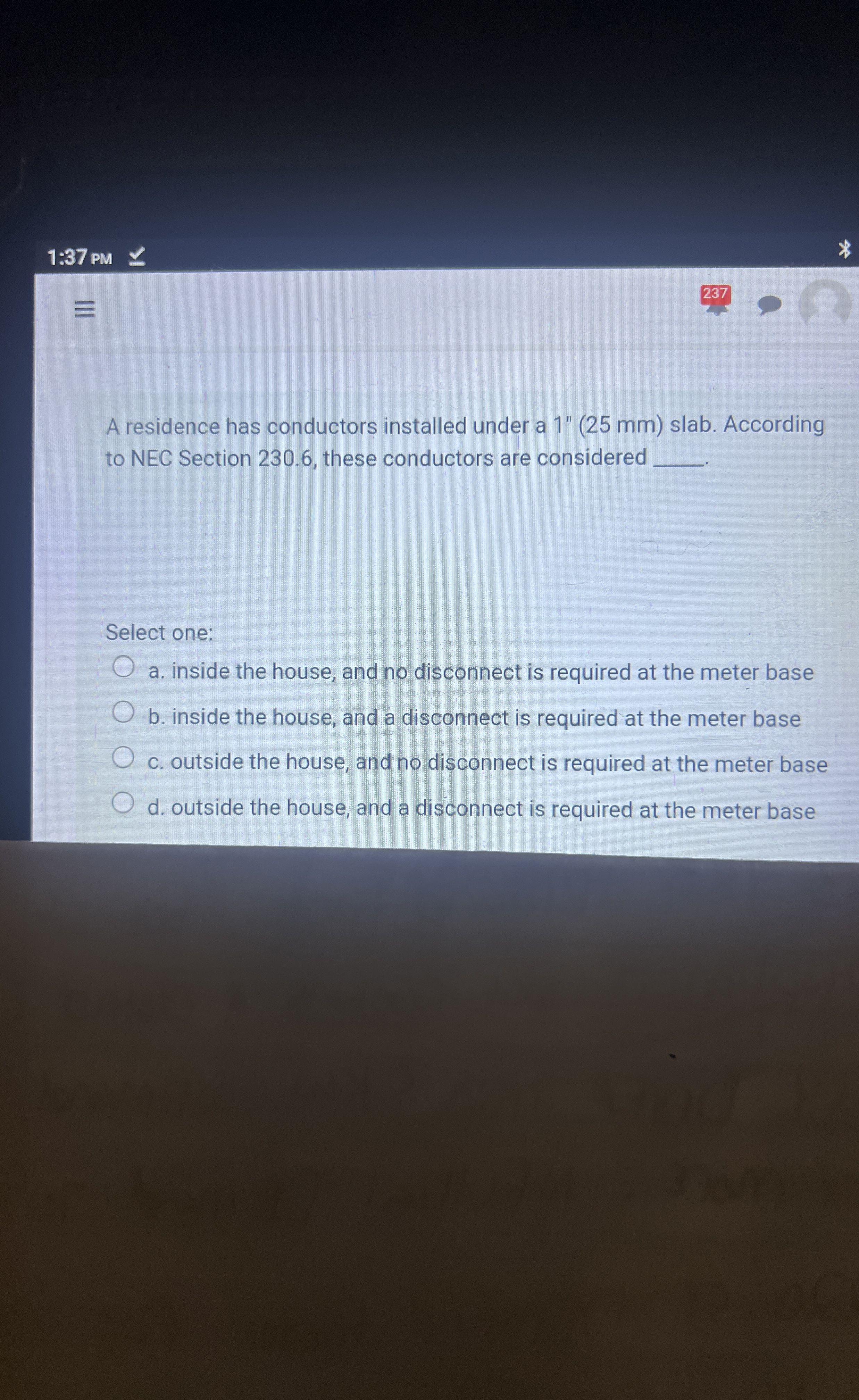 1 : 3 7 PM 2 3 7 A residence has conductors