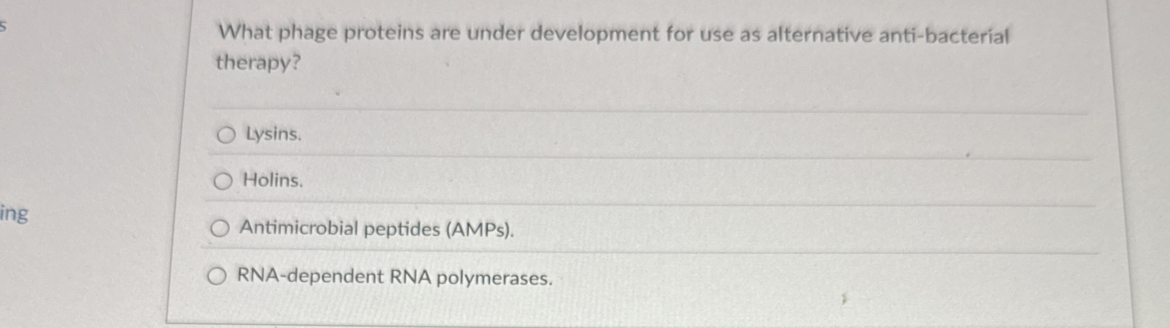 What phage proteins are under development for use