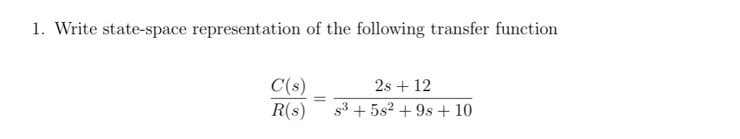 Write state - space representation of the