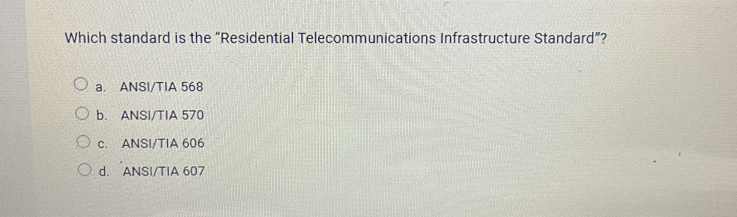 Which standard is the "Residential