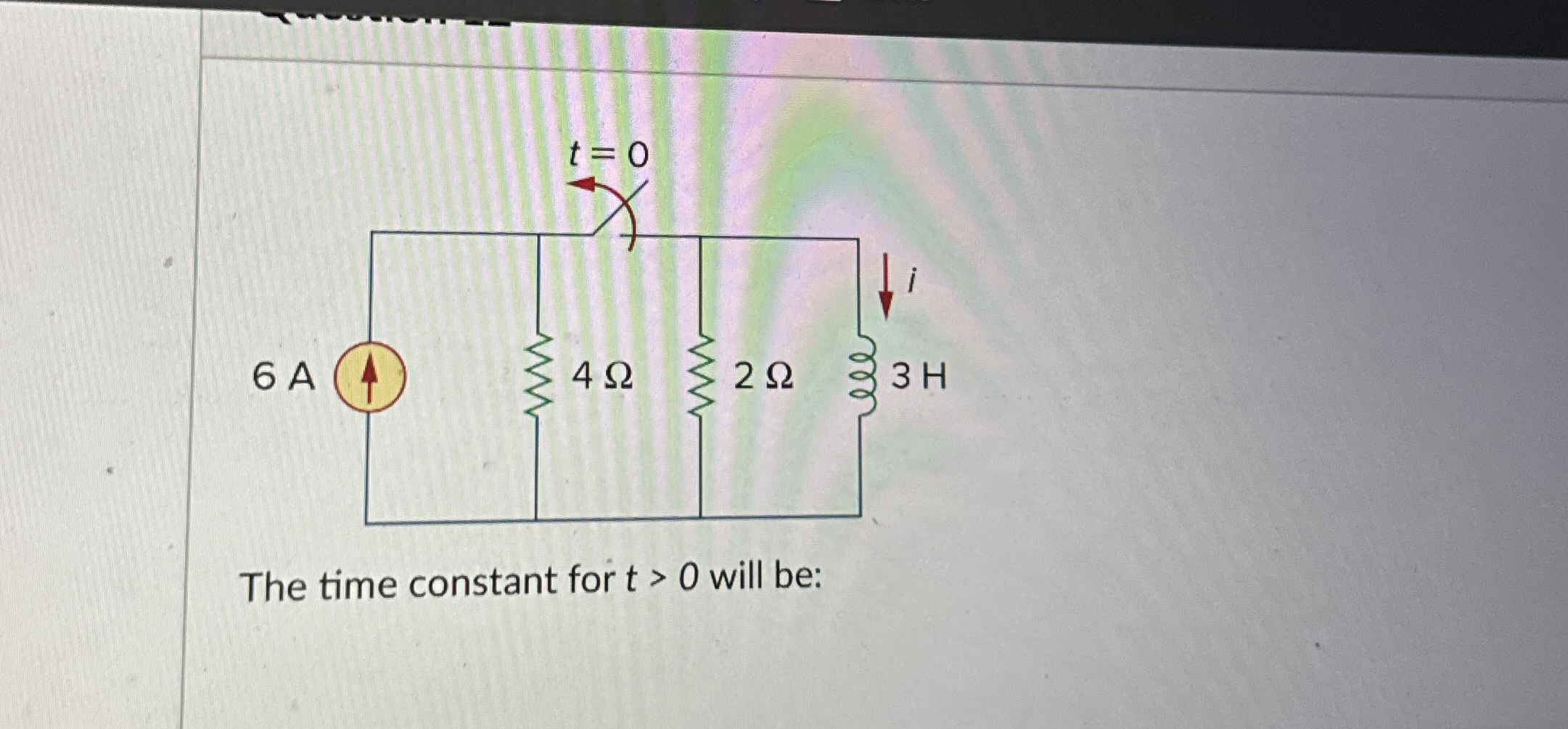The time constant for t  style=